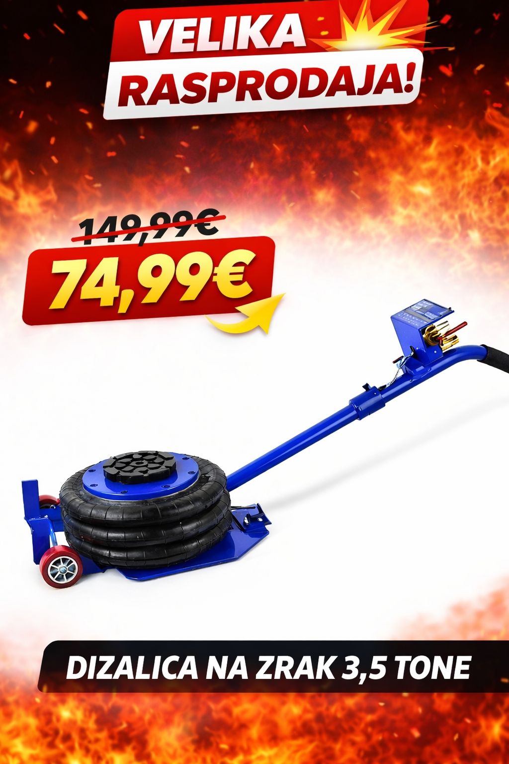 HITMAN Pneumatický zvedák na vzduch 3,5 t