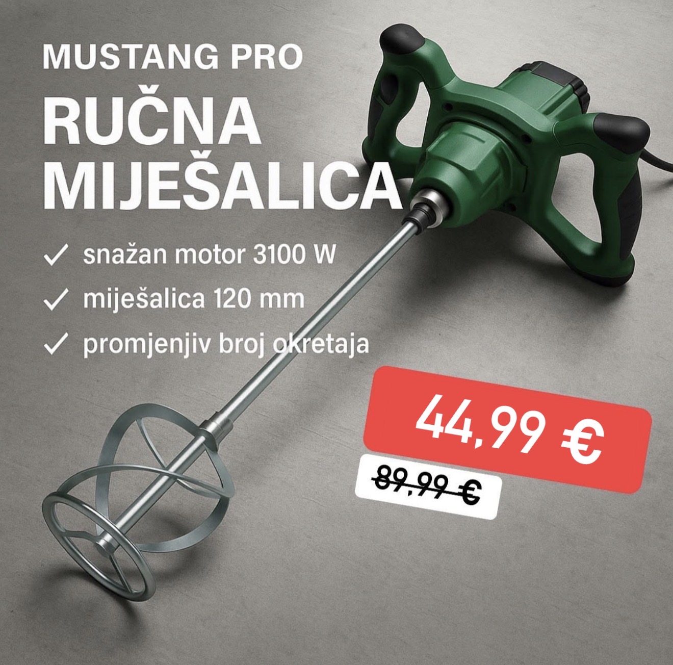 Elektrické míchadlo – 3100 W