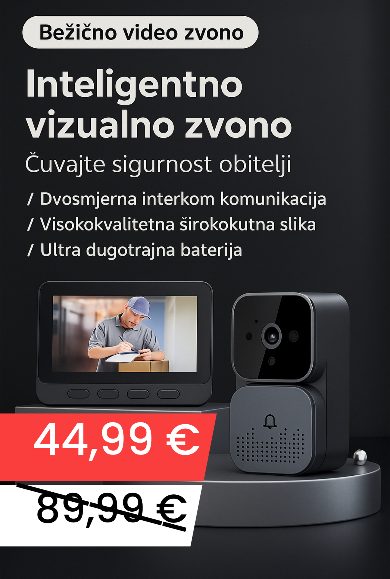 Chytrý bezdrátový videovrátník s LCD displejem