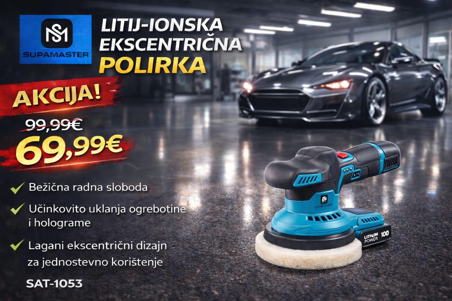 Aku Ekscentrična Polirka – Litij-ionska Auto Polirka