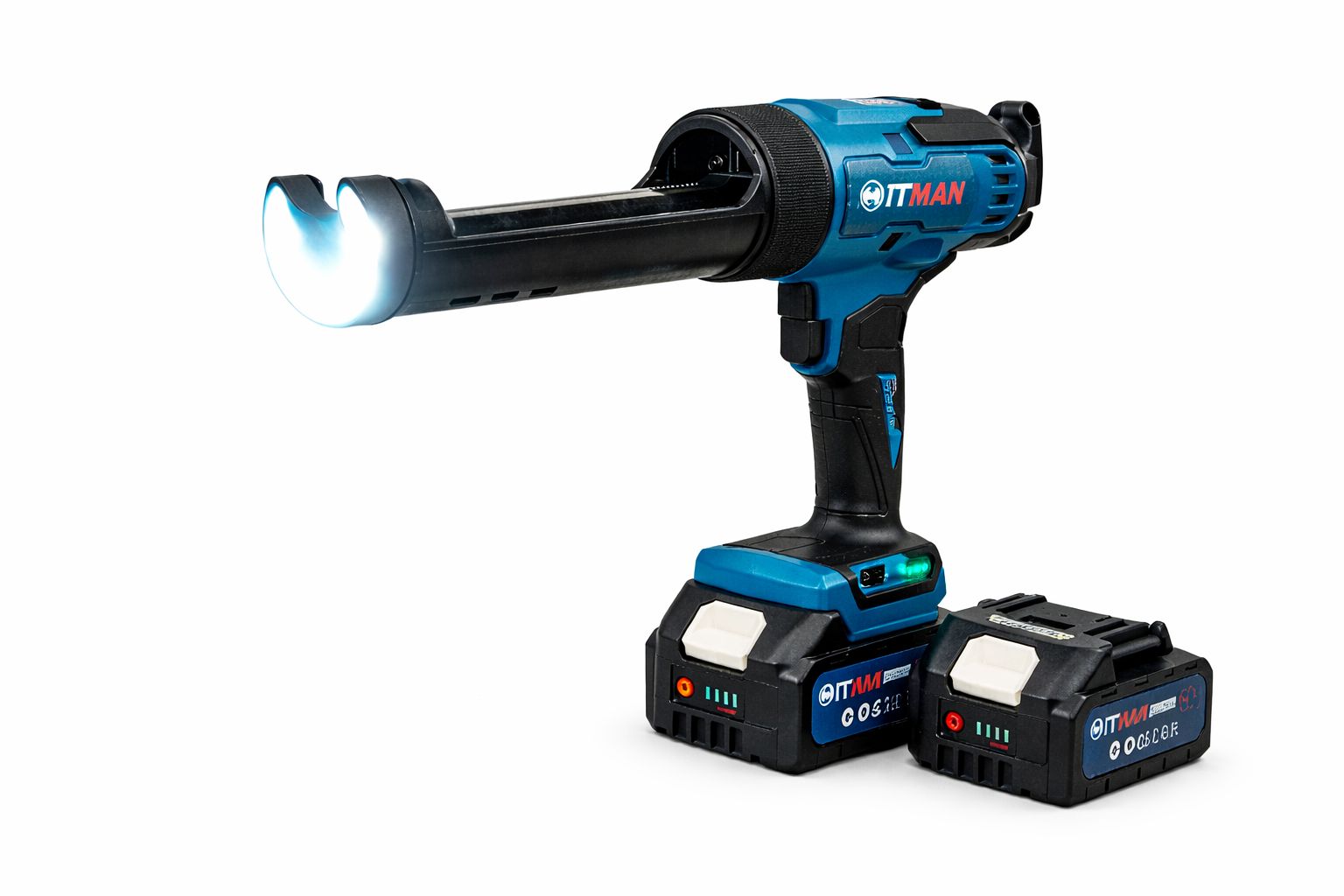 Akumulatorski pištolj za silikon i ljepilo s LED osvjetljenjem – set s 2 baterije