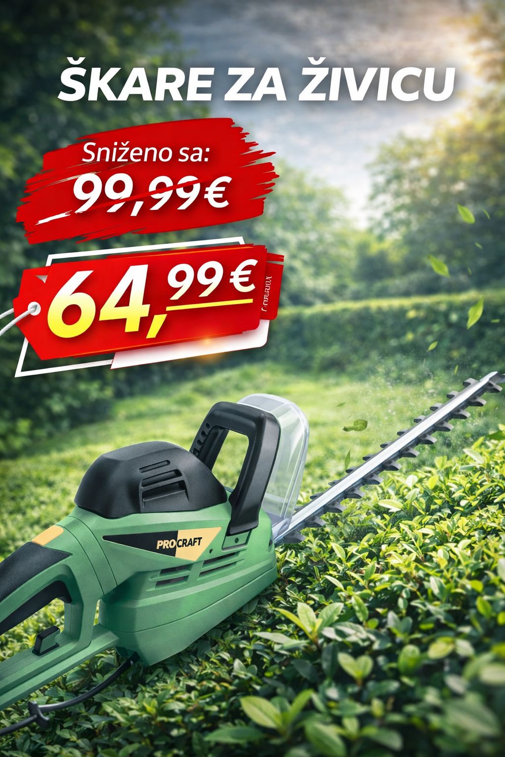 Električne škare za živicu Procraft 600 W 61 cm